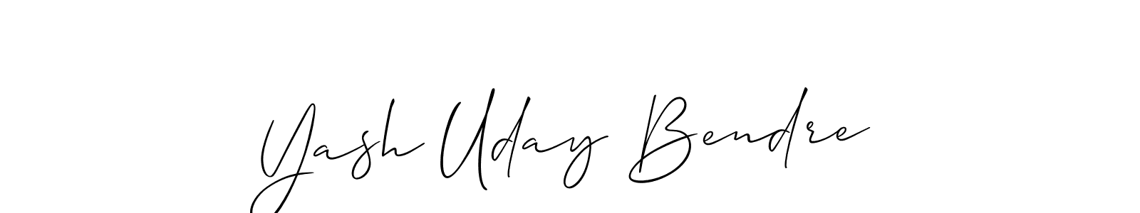 You should practise on your own different ways (Allison_Script) to write your name (Yash Uday Bendre) in signature. don't let someone else do it for you. Yash Uday Bendre signature style 2 images and pictures png