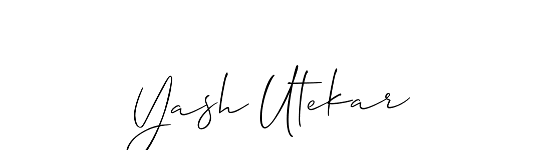 Use a signature maker to create a handwritten signature online. With this signature software, you can design (Allison_Script) your own signature for name Yash Utekar. Yash Utekar signature style 2 images and pictures png