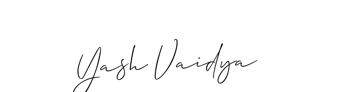 Make a beautiful signature design for name Yash Vaidya. With this signature (Allison_Script) style, you can create a handwritten signature for free. Yash Vaidya signature style 2 images and pictures png