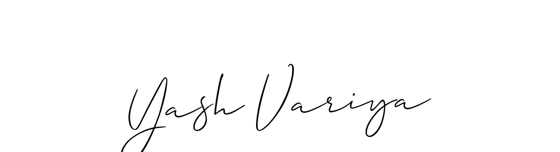 Similarly Allison_Script is the best handwritten signature design. Signature creator online .You can use it as an online autograph creator for name Yash Variya. Yash Variya signature style 2 images and pictures png