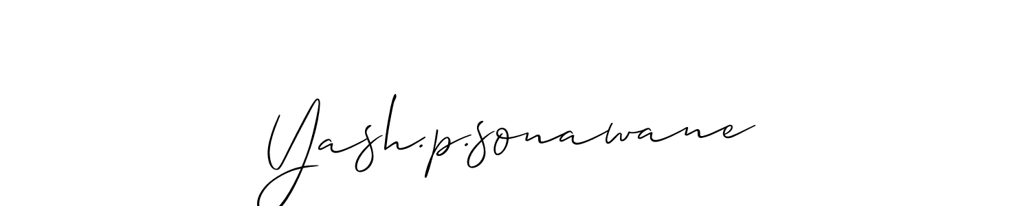 Use a signature maker to create a handwritten signature online. With this signature software, you can design (Allison_Script) your own signature for name Yash.p.sonawane. Yash.p.sonawane signature style 2 images and pictures png