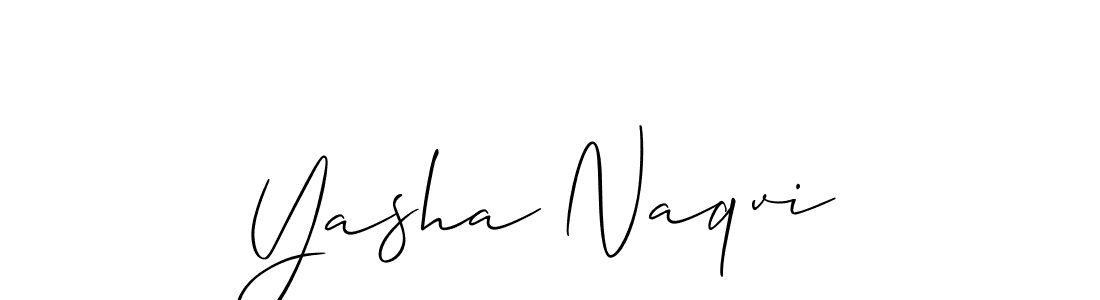 Create a beautiful signature design for name Yasha Naqvi. With this signature (Allison_Script) fonts, you can make a handwritten signature for free. Yasha Naqvi signature style 2 images and pictures png