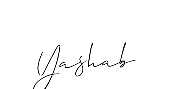 Use a signature maker to create a handwritten signature online. With this signature software, you can design (Allison_Script) your own signature for name Yashab. Yashab signature style 2 images and pictures png