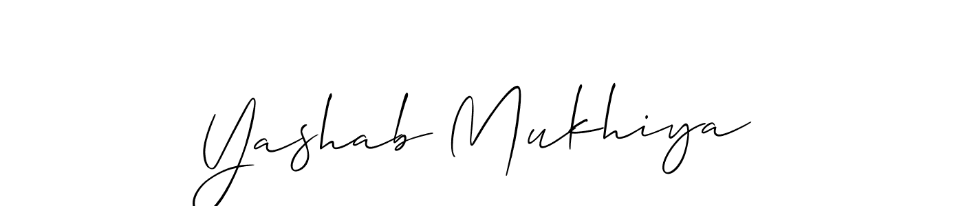 It looks lik you need a new signature style for name Yashab Mukhiya. Design unique handwritten (Allison_Script) signature with our free signature maker in just a few clicks. Yashab Mukhiya signature style 2 images and pictures png