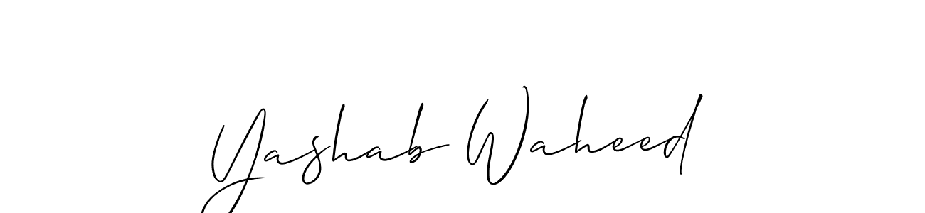 Use a signature maker to create a handwritten signature online. With this signature software, you can design (Allison_Script) your own signature for name Yashab Waheed. Yashab Waheed signature style 2 images and pictures png