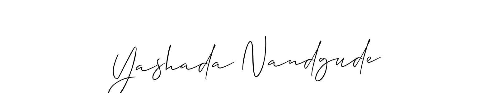 How to make Yashada Nandgude signature? Allison_Script is a professional autograph style. Create handwritten signature for Yashada Nandgude name. Yashada Nandgude signature style 2 images and pictures png