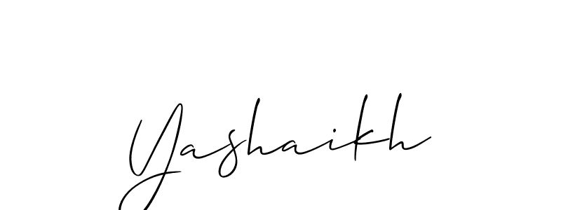 How to make Yashaikh name signature. Use Allison_Script style for creating short signs online. This is the latest handwritten sign. Yashaikh signature style 2 images and pictures png