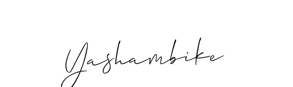 Use a signature maker to create a handwritten signature online. With this signature software, you can design (Allison_Script) your own signature for name Yashambike. Yashambike signature style 2 images and pictures png