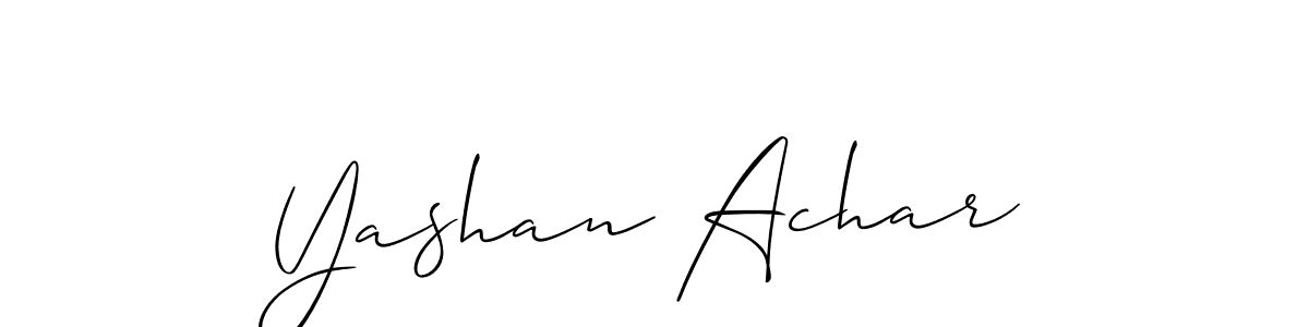 Allison_Script is a professional signature style that is perfect for those who want to add a touch of class to their signature. It is also a great choice for those who want to make their signature more unique. Get Yashan Achar name to fancy signature for free. Yashan Achar signature style 2 images and pictures png