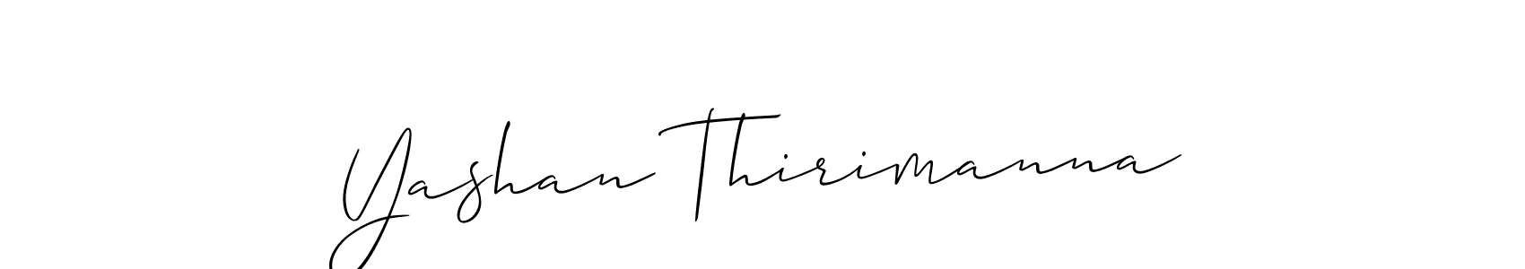 Make a beautiful signature design for name Yashan Thirimanna. With this signature (Allison_Script) style, you can create a handwritten signature for free. Yashan Thirimanna signature style 2 images and pictures png