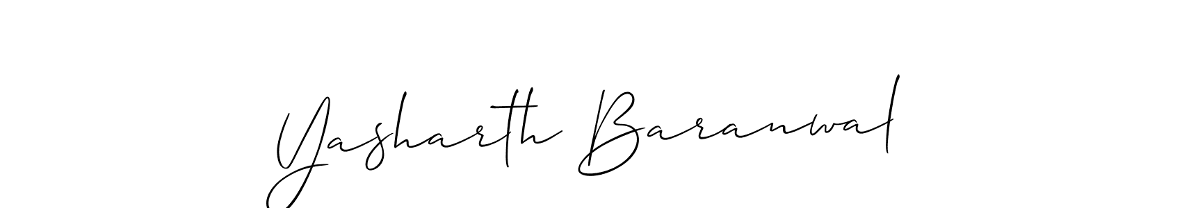 You should practise on your own different ways (Allison_Script) to write your name (Yasharth Baranwal) in signature. don't let someone else do it for you. Yasharth Baranwal signature style 2 images and pictures png