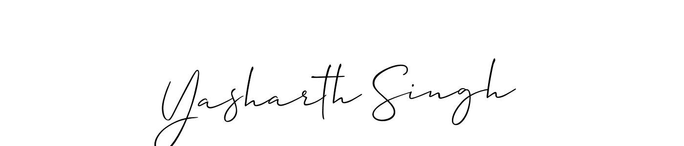 Use a signature maker to create a handwritten signature online. With this signature software, you can design (Allison_Script) your own signature for name Yasharth Singh. Yasharth Singh signature style 2 images and pictures png