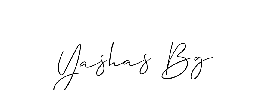 Design your own signature with our free online signature maker. With this signature software, you can create a handwritten (Allison_Script) signature for name Yashas Bg. Yashas Bg signature style 2 images and pictures png