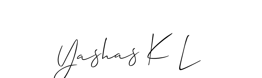 Allison_Script is a professional signature style that is perfect for those who want to add a touch of class to their signature. It is also a great choice for those who want to make their signature more unique. Get Yashas K L name to fancy signature for free. Yashas K L signature style 2 images and pictures png