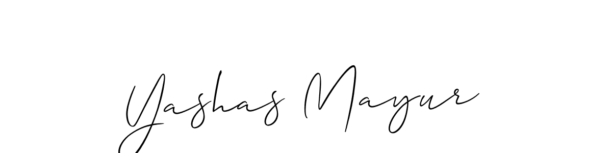 Create a beautiful signature design for name Yashas Mayur. With this signature (Allison_Script) fonts, you can make a handwritten signature for free. Yashas Mayur signature style 2 images and pictures png