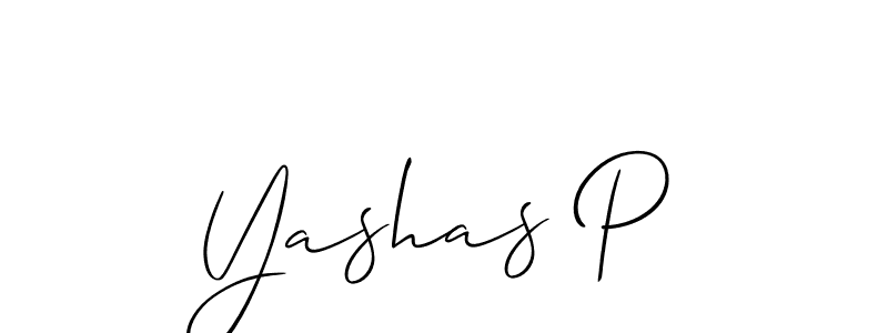 How to make Yashas P name signature. Use Allison_Script style for creating short signs online. This is the latest handwritten sign. Yashas P signature style 2 images and pictures png