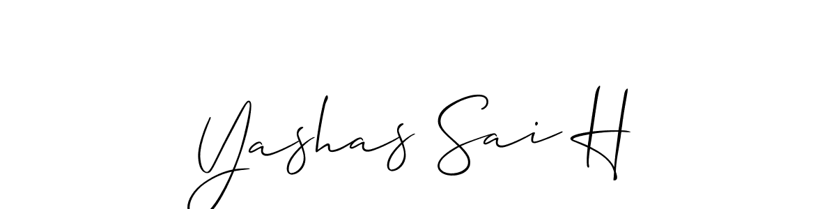You should practise on your own different ways (Allison_Script) to write your name (Yashas Sai H) in signature. don't let someone else do it for you. Yashas Sai H signature style 2 images and pictures png