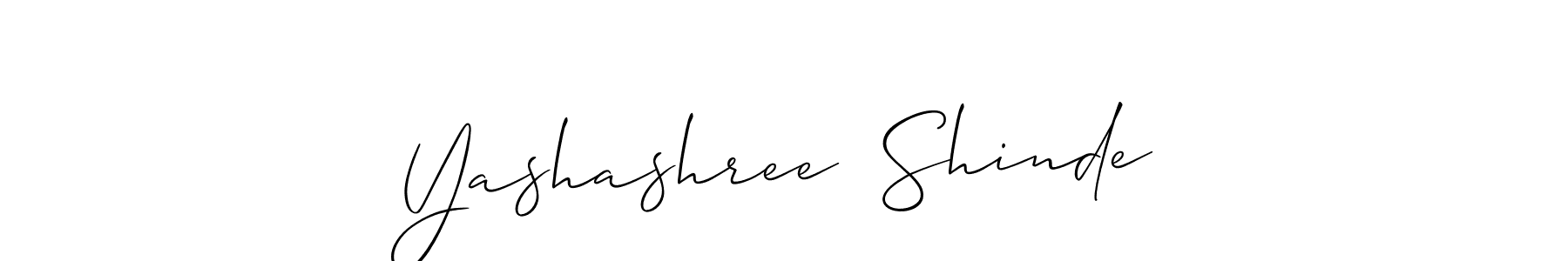 Allison_Script is a professional signature style that is perfect for those who want to add a touch of class to their signature. It is also a great choice for those who want to make their signature more unique. Get Yashashree  Shinde name to fancy signature for free. Yashashree  Shinde signature style 2 images and pictures png