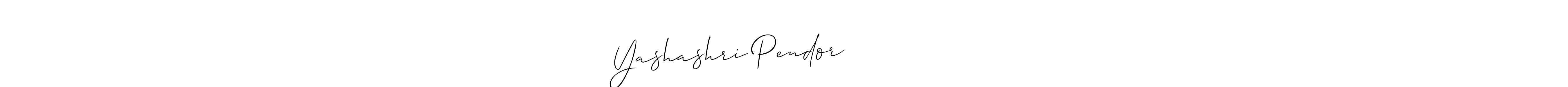 Design your own signature with our free online signature maker. With this signature software, you can create a handwritten (Allison_Script) signature for name Yashashri Pendor यशश्री पेंडोर. Yashashri Pendor यशश्री पेंडोर signature style 2 images and pictures png