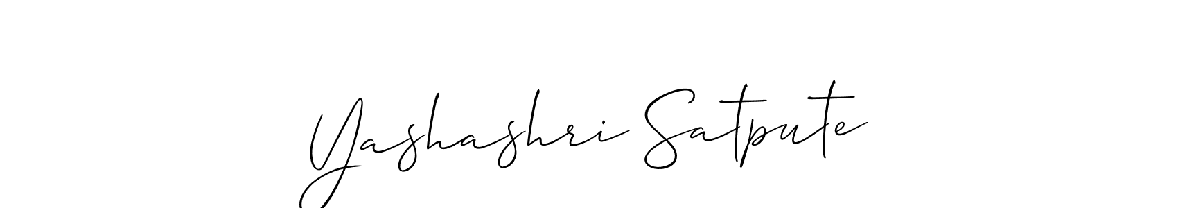 Make a beautiful signature design for name Yashashri Satpute. With this signature (Allison_Script) style, you can create a handwritten signature for free. Yashashri Satpute signature style 2 images and pictures png