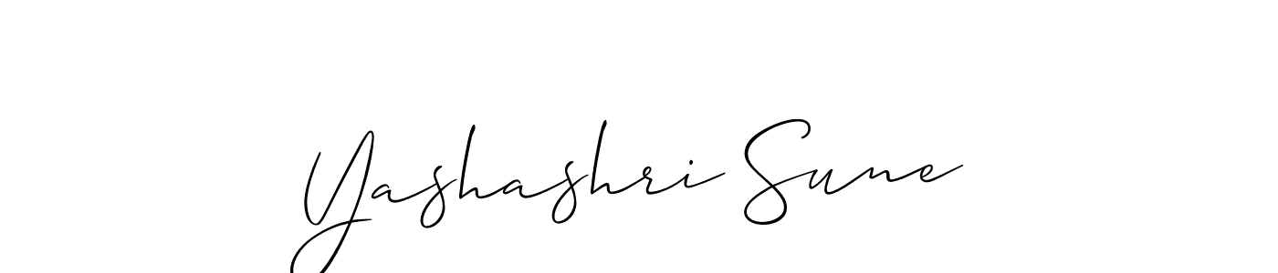 You should practise on your own different ways (Allison_Script) to write your name (Yashashri Sune) in signature. don't let someone else do it for you. Yashashri Sune signature style 2 images and pictures png