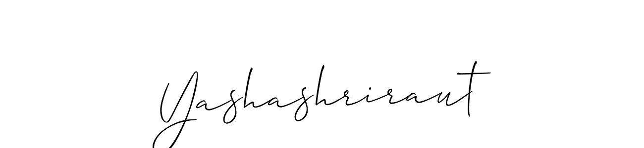 Use a signature maker to create a handwritten signature online. With this signature software, you can design (Allison_Script) your own signature for name Yashashriraut. Yashashriraut signature style 2 images and pictures png