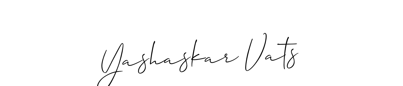 Yashaskar Vats stylish signature style. Best Handwritten Sign (Allison_Script) for my name. Handwritten Signature Collection Ideas for my name Yashaskar Vats. Yashaskar Vats signature style 2 images and pictures png