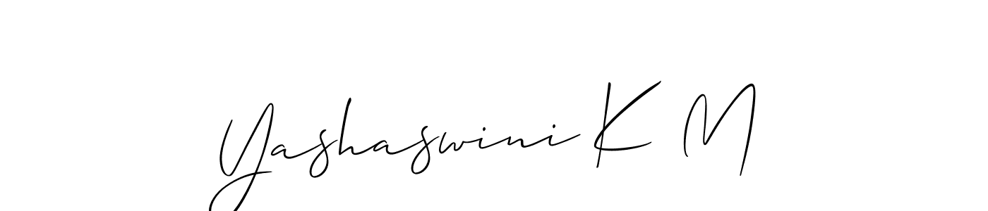How to make Yashaswini K M signature? Allison_Script is a professional autograph style. Create handwritten signature for Yashaswini K M name. Yashaswini K M signature style 2 images and pictures png