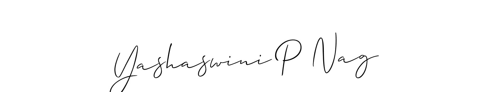 How to make Yashaswini P Nag name signature. Use Allison_Script style for creating short signs online. This is the latest handwritten sign. Yashaswini P Nag signature style 2 images and pictures png