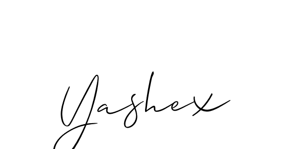 Use a signature maker to create a handwritten signature online. With this signature software, you can design (Allison_Script) your own signature for name Yashex. Yashex signature style 2 images and pictures png