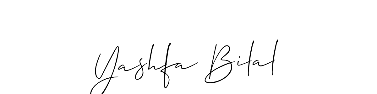 Also You can easily find your signature by using the search form. We will create Yashfa Bilal name handwritten signature images for you free of cost using Allison_Script sign style. Yashfa Bilal signature style 2 images and pictures png