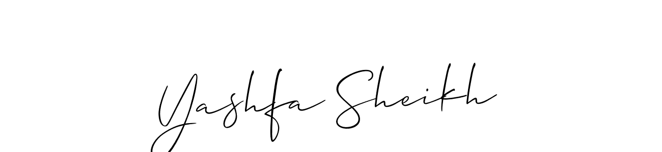 Create a beautiful signature design for name Yashfa Sheikh. With this signature (Allison_Script) fonts, you can make a handwritten signature for free. Yashfa Sheikh signature style 2 images and pictures png