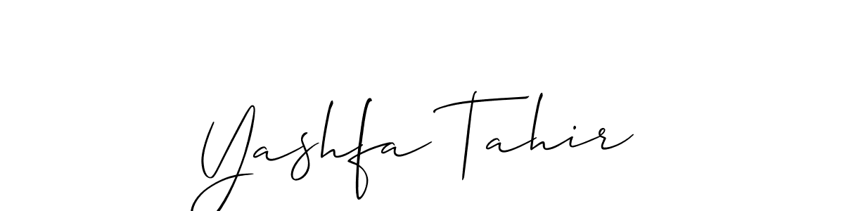 How to make Yashfa Tahir name signature. Use Allison_Script style for creating short signs online. This is the latest handwritten sign. Yashfa Tahir signature style 2 images and pictures png