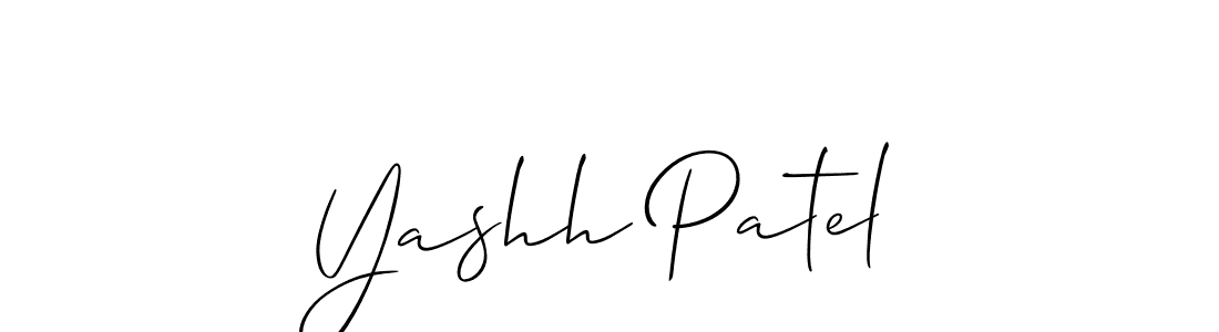 Make a beautiful signature design for name Yashh Patel. With this signature (Allison_Script) style, you can create a handwritten signature for free. Yashh Patel signature style 2 images and pictures png