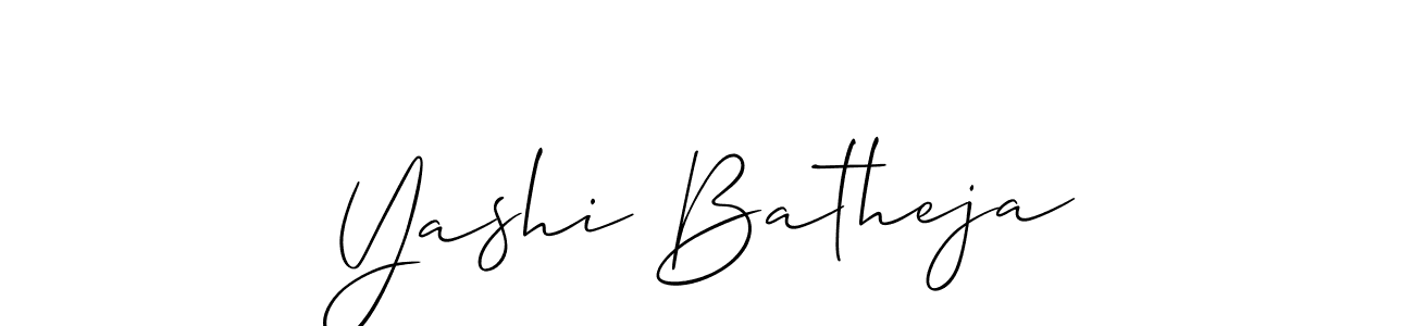 Use a signature maker to create a handwritten signature online. With this signature software, you can design (Allison_Script) your own signature for name Yashi Batheja. Yashi Batheja signature style 2 images and pictures png
