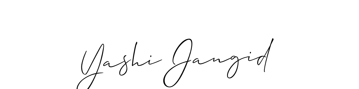 How to make Yashi Jangid signature? Allison_Script is a professional autograph style. Create handwritten signature for Yashi Jangid name. Yashi Jangid signature style 2 images and pictures png