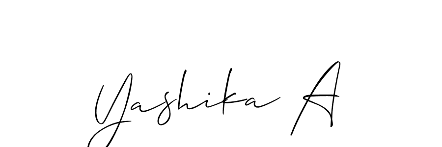Yashika A stylish signature style. Best Handwritten Sign (Allison_Script) for my name. Handwritten Signature Collection Ideas for my name Yashika A. Yashika A signature style 2 images and pictures png