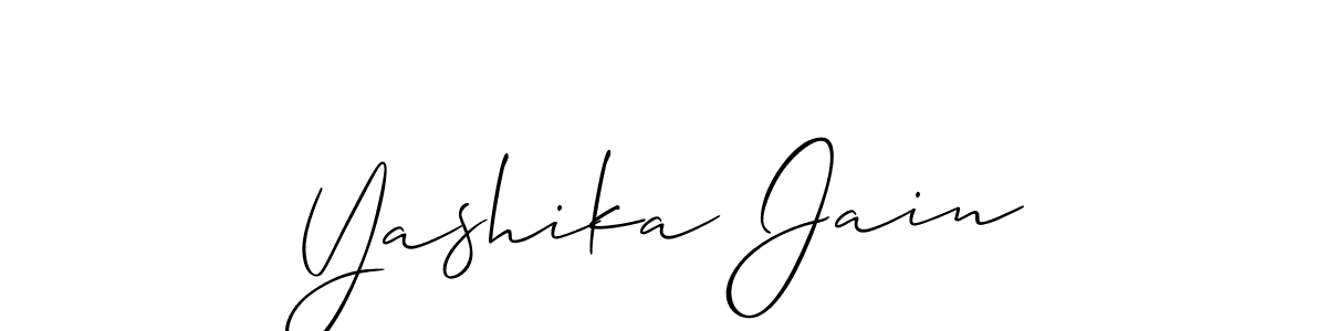 Allison_Script is a professional signature style that is perfect for those who want to add a touch of class to their signature. It is also a great choice for those who want to make their signature more unique. Get Yashika Jain name to fancy signature for free. Yashika Jain signature style 2 images and pictures png
