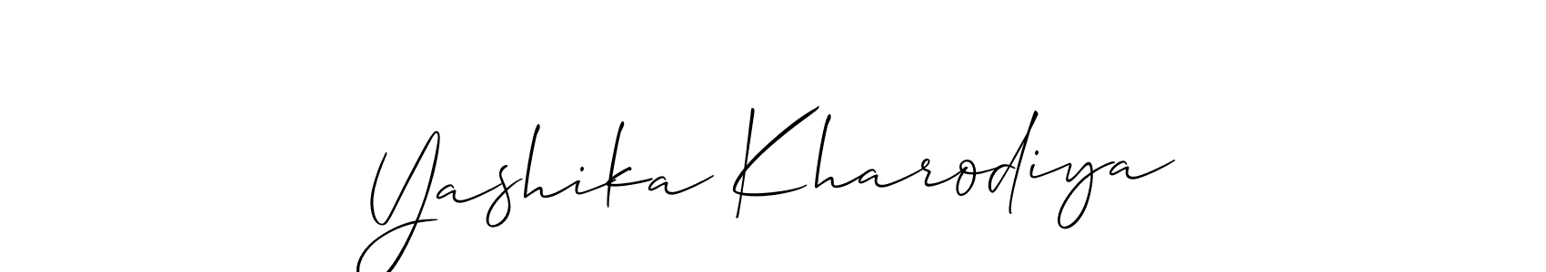 Design your own signature with our free online signature maker. With this signature software, you can create a handwritten (Allison_Script) signature for name Yashika Kharodiya. Yashika Kharodiya signature style 2 images and pictures png