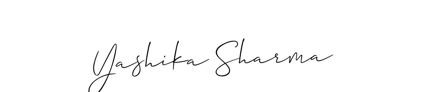Use a signature maker to create a handwritten signature online. With this signature software, you can design (Allison_Script) your own signature for name Yashika Sharma. Yashika Sharma signature style 2 images and pictures png