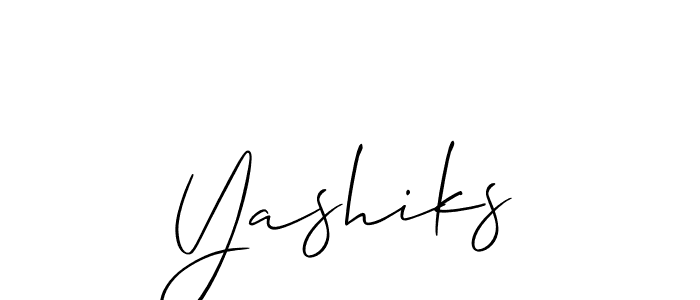 Similarly Allison_Script is the best handwritten signature design. Signature creator online .You can use it as an online autograph creator for name Yashiks. Yashiks signature style 2 images and pictures png