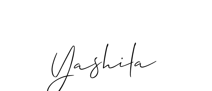 Use a signature maker to create a handwritten signature online. With this signature software, you can design (Allison_Script) your own signature for name Yashila. Yashila signature style 2 images and pictures png