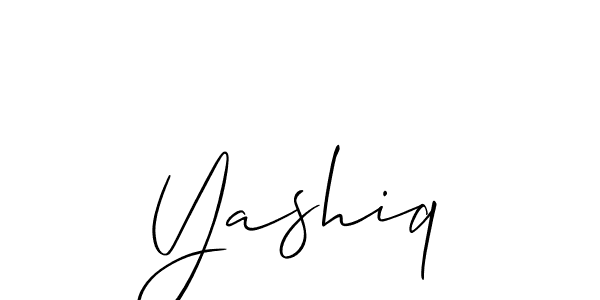 Allison_Script is a professional signature style that is perfect for those who want to add a touch of class to their signature. It is also a great choice for those who want to make their signature more unique. Get Yashiq name to fancy signature for free. Yashiq signature style 2 images and pictures png