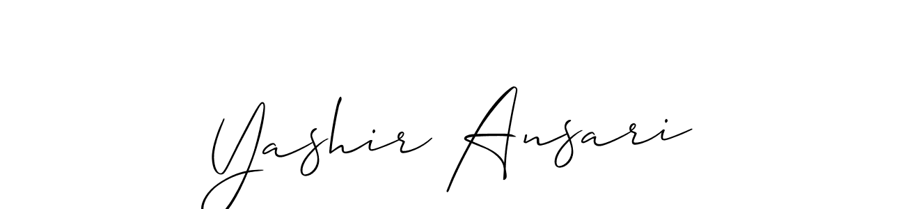 Make a beautiful signature design for name Yashir Ansari. With this signature (Allison_Script) style, you can create a handwritten signature for free. Yashir Ansari signature style 2 images and pictures png