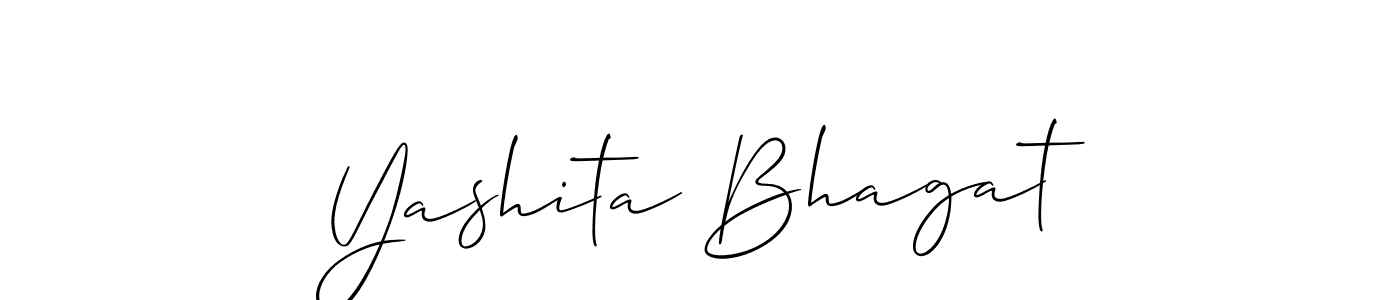 Create a beautiful signature design for name Yashita Bhagat. With this signature (Allison_Script) fonts, you can make a handwritten signature for free. Yashita Bhagat signature style 2 images and pictures png