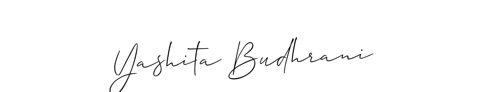 Also we have Yashita Budhrani name is the best signature style. Create professional handwritten signature collection using Allison_Script autograph style. Yashita Budhrani signature style 2 images and pictures png