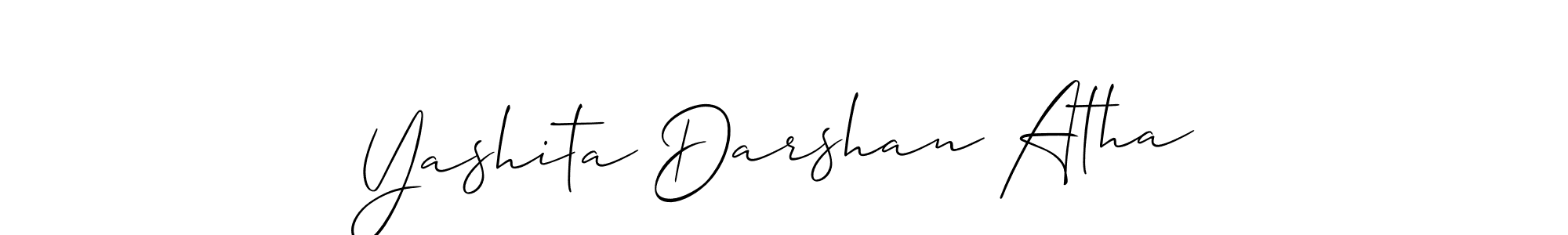 Also You can easily find your signature by using the search form. We will create Yashita Darshan Atha name handwritten signature images for you free of cost using Allison_Script sign style. Yashita Darshan Atha signature style 2 images and pictures png