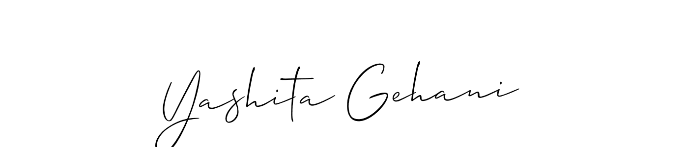 It looks lik you need a new signature style for name Yashita Gehani. Design unique handwritten (Allison_Script) signature with our free signature maker in just a few clicks. Yashita Gehani signature style 2 images and pictures png