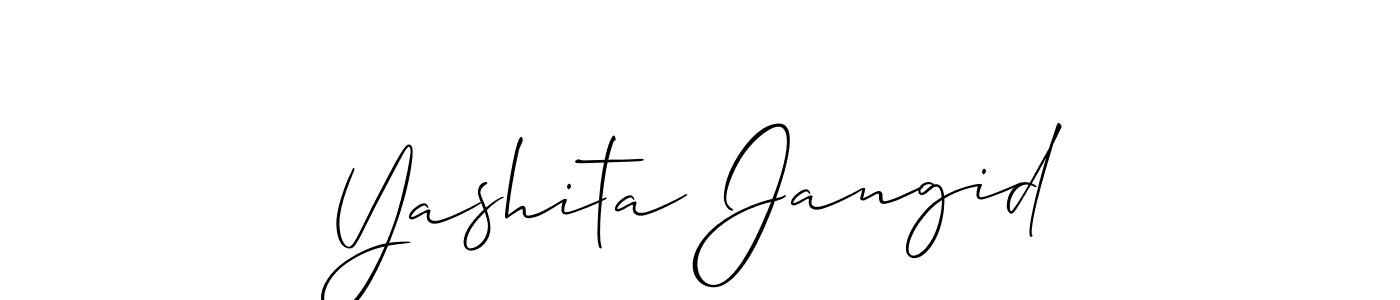 Also You can easily find your signature by using the search form. We will create Yashita Jangid name handwritten signature images for you free of cost using Allison_Script sign style. Yashita Jangid signature style 2 images and pictures png