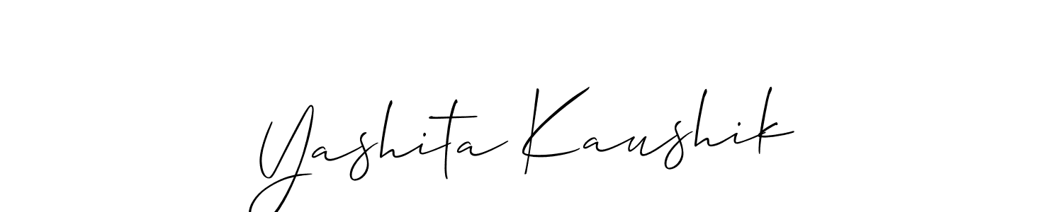 It looks lik you need a new signature style for name Yashita Kaushik. Design unique handwritten (Allison_Script) signature with our free signature maker in just a few clicks. Yashita Kaushik signature style 2 images and pictures png